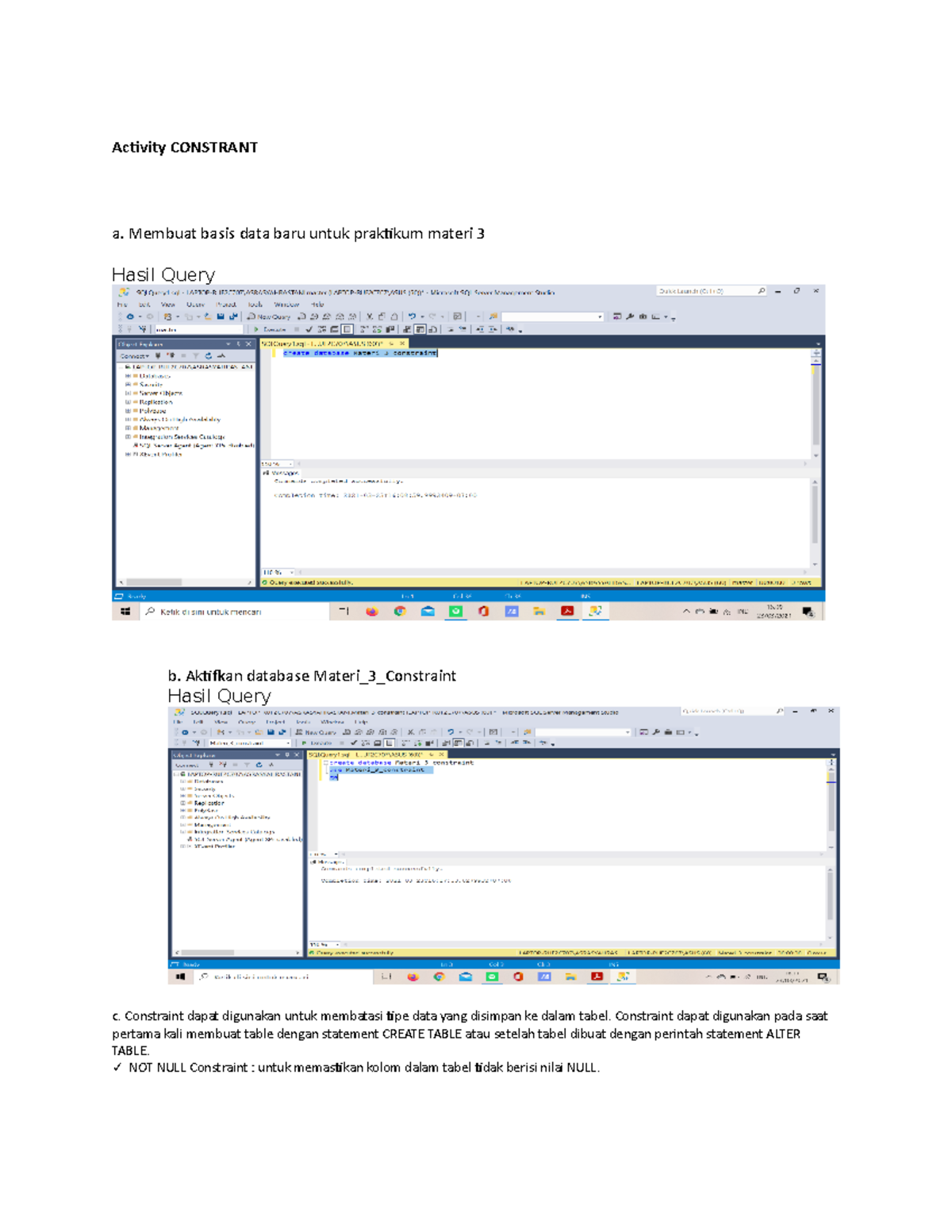 Database Query.Sql - Activity CONSTRANT A. Membuat Basis Data Baru ...