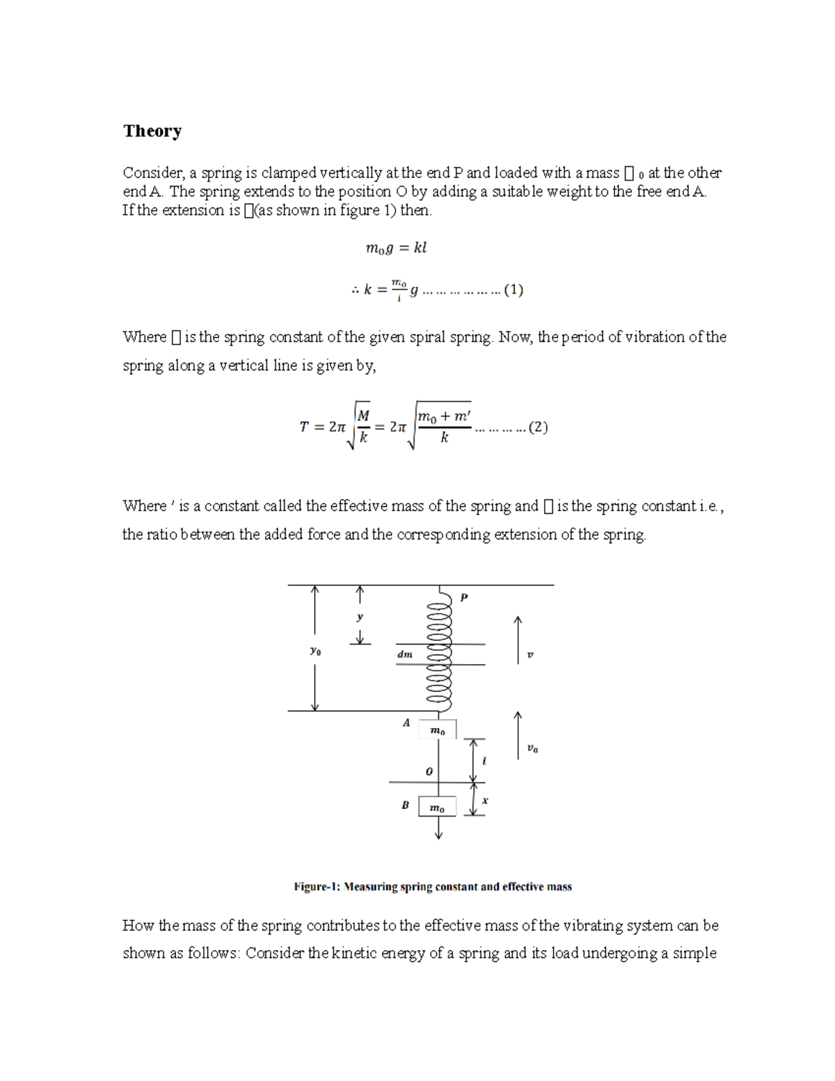 Physics 2 Ex4 - Lab Report - Theory Consider, a spring is clamped ...