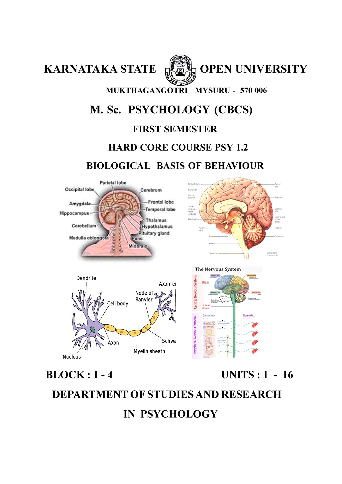 Biological Basis Of Behavior Merged - KARNATAKA STATE OPEN UNIVERSITY ...