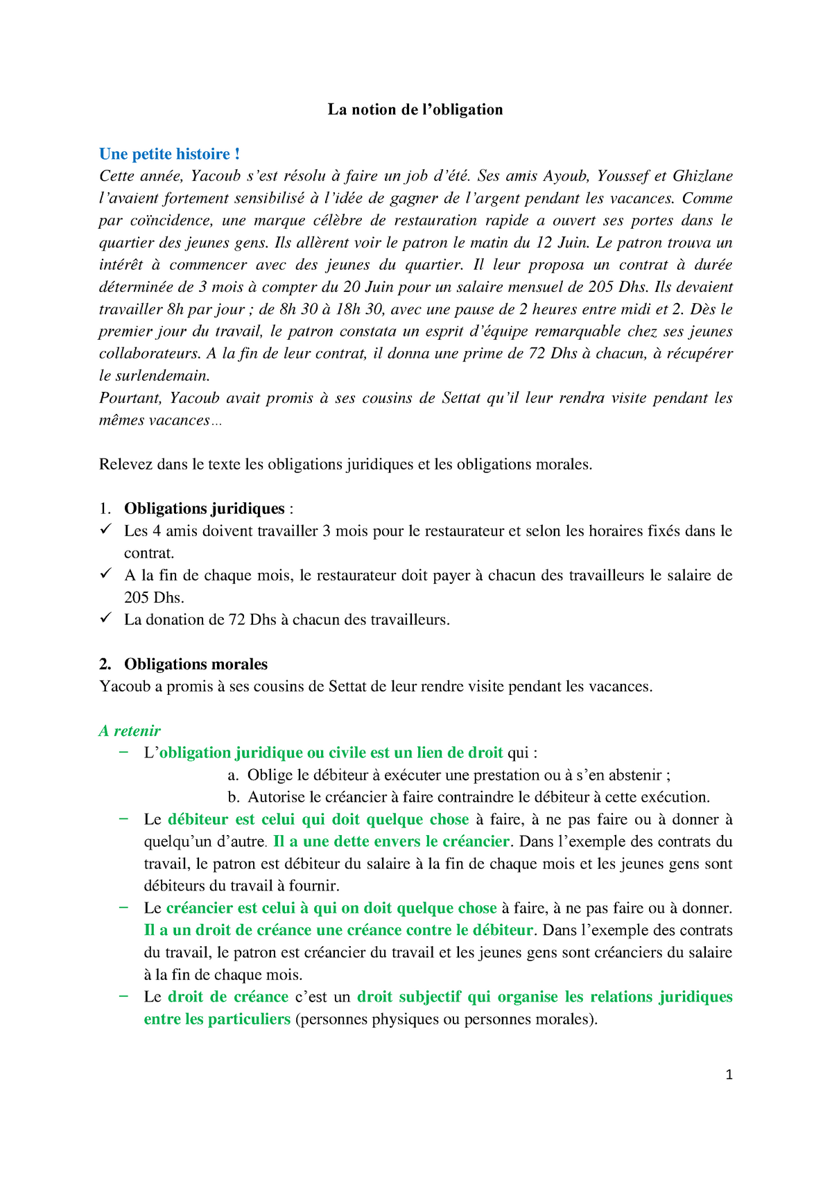 la notion d'obligation dissertation