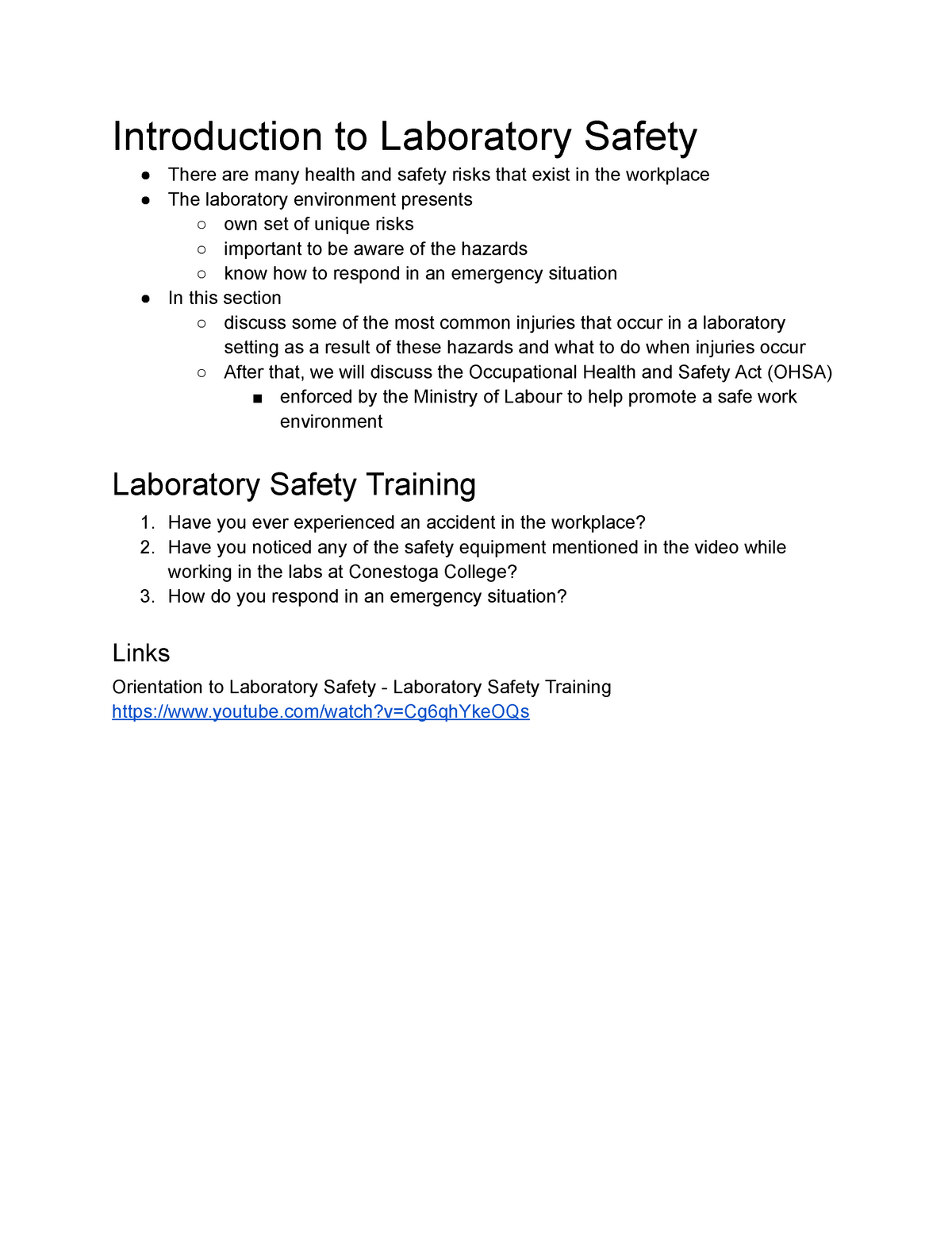 lab safety conclusion essay