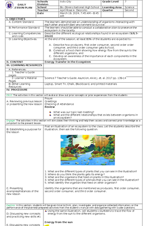 Heat transfer lesson plan - LESSON PLAN IN SCIENCE 7 SCHOOL GRADE LEVEL ...