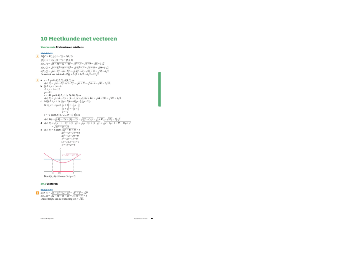 Uitwerking VWO WISB H10 editie 12 - 10 Meetkunde met vectoren