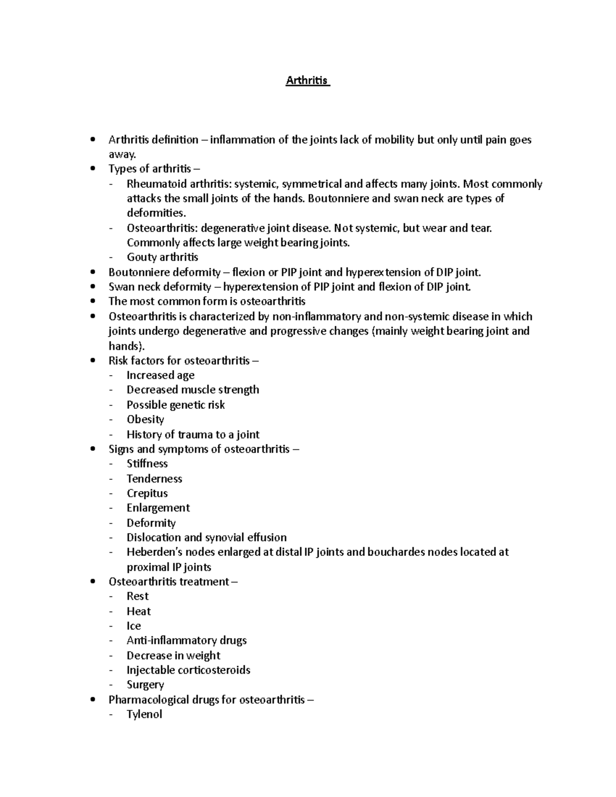 Arthritis lecture notes Arthritis Arthritis definition