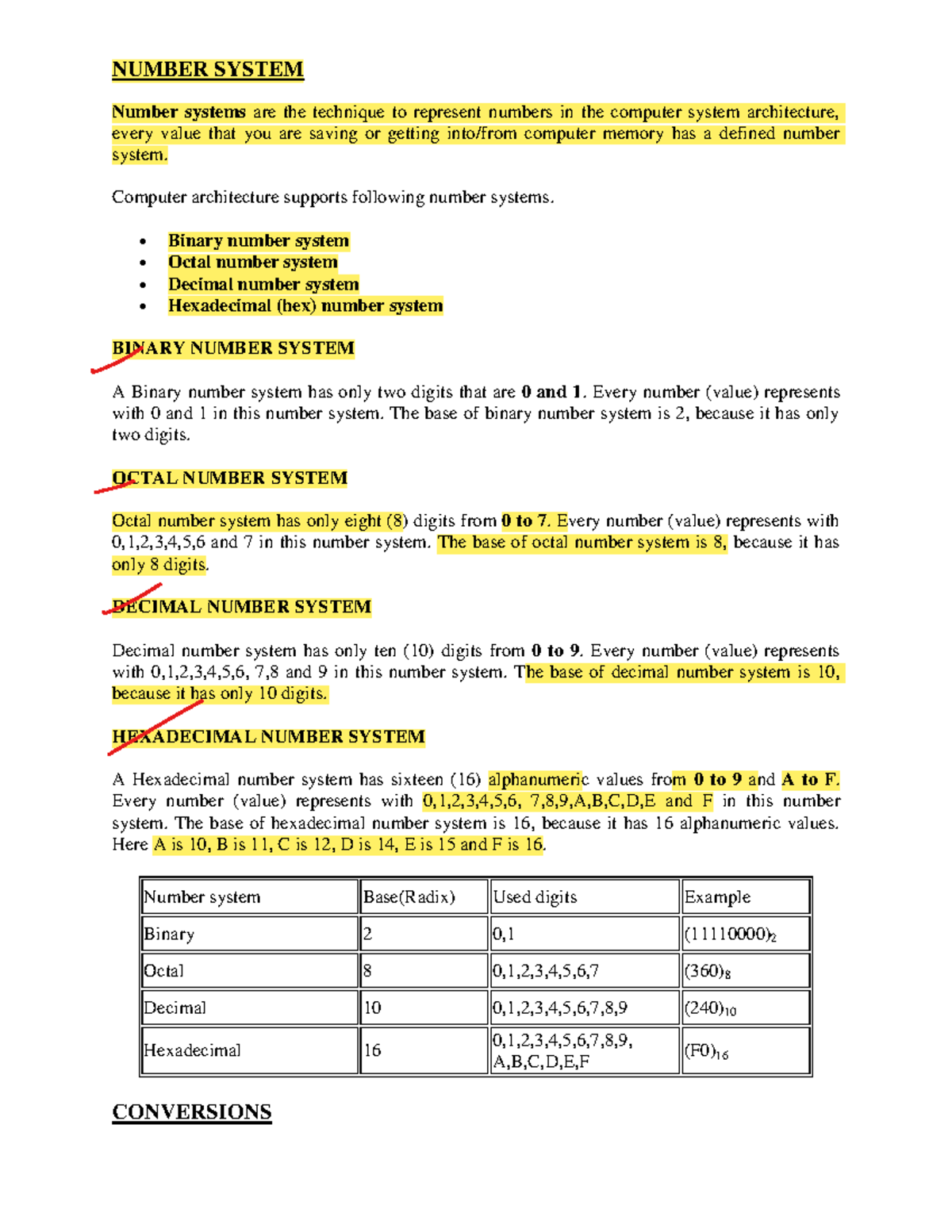 Number system - NUMBER SYSTEM Number systems are the technique to ...