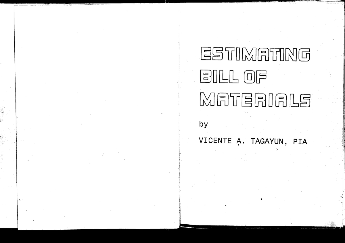 Estimate Bills of Materials by Tagayun - BS Civil Engineering - Studocu