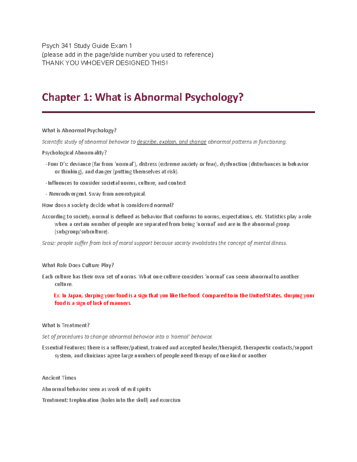 Psych 341 Study Guide Exam 1 Psych 341 Study Guide Exam 1 (please add in the page/slide number