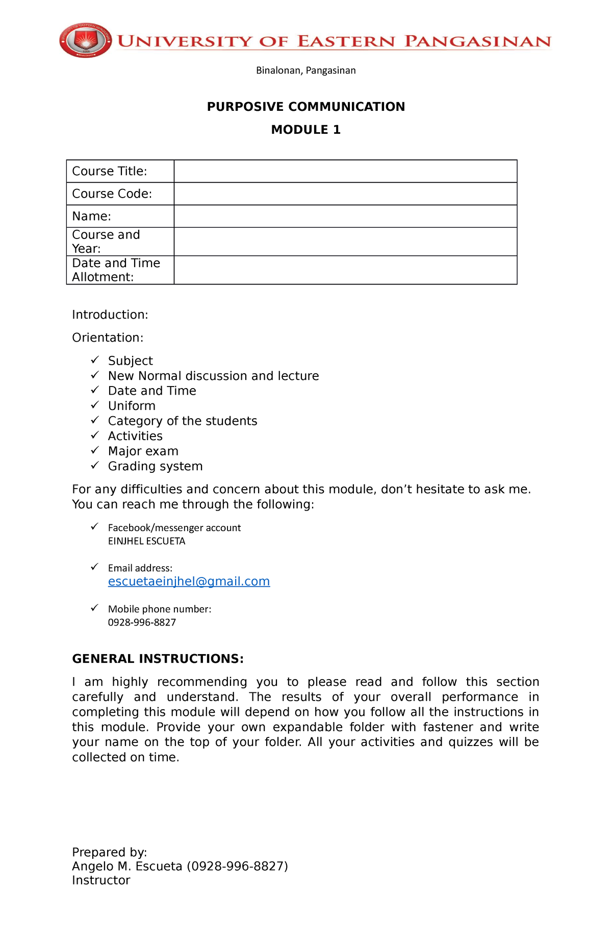 Module 1 Language And Communication - PURPOSIVE COMMUNICATION MODULE 1 ...