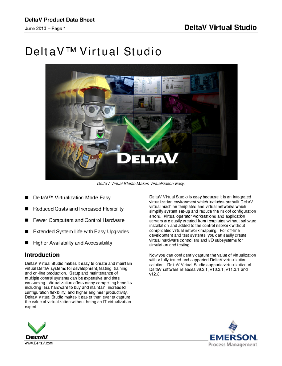 Delta V Virtual Studio (2013 ) June 2013 Page 1 DeltaV Virtual