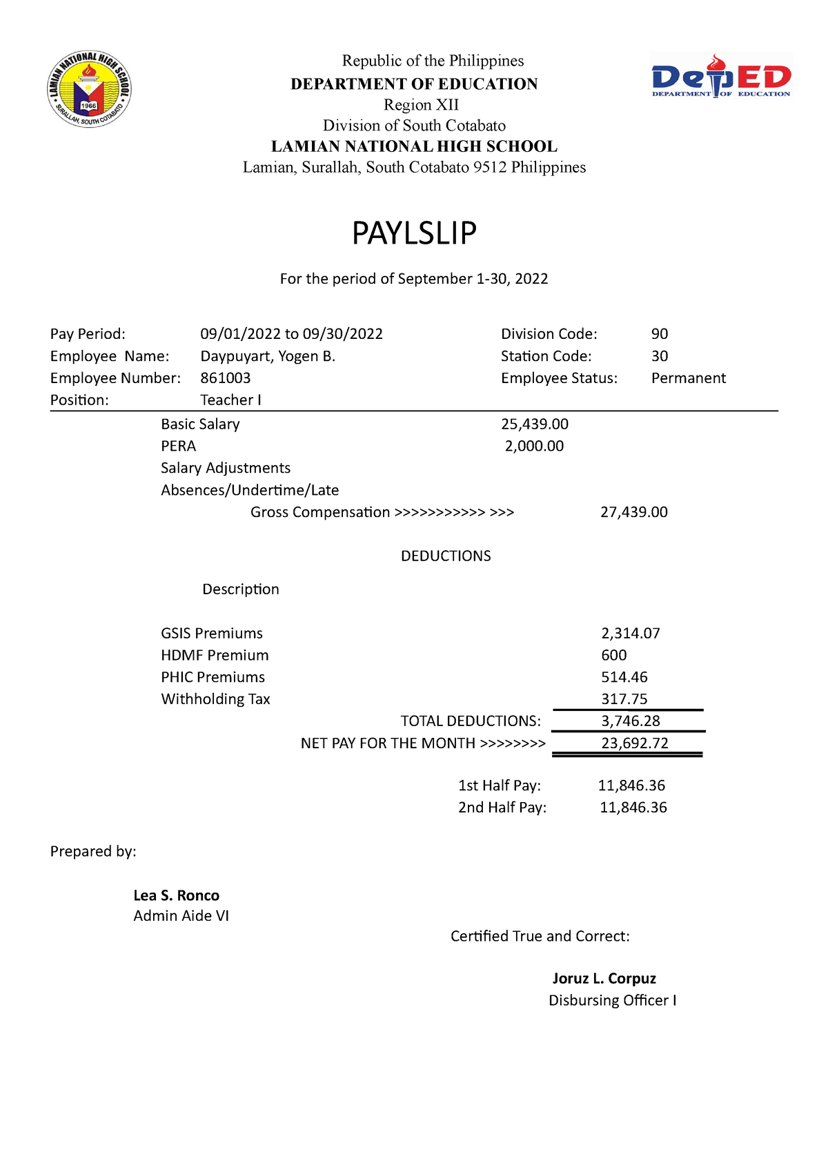 payslip-yogen-republic-of-the-philippines-department-of-education