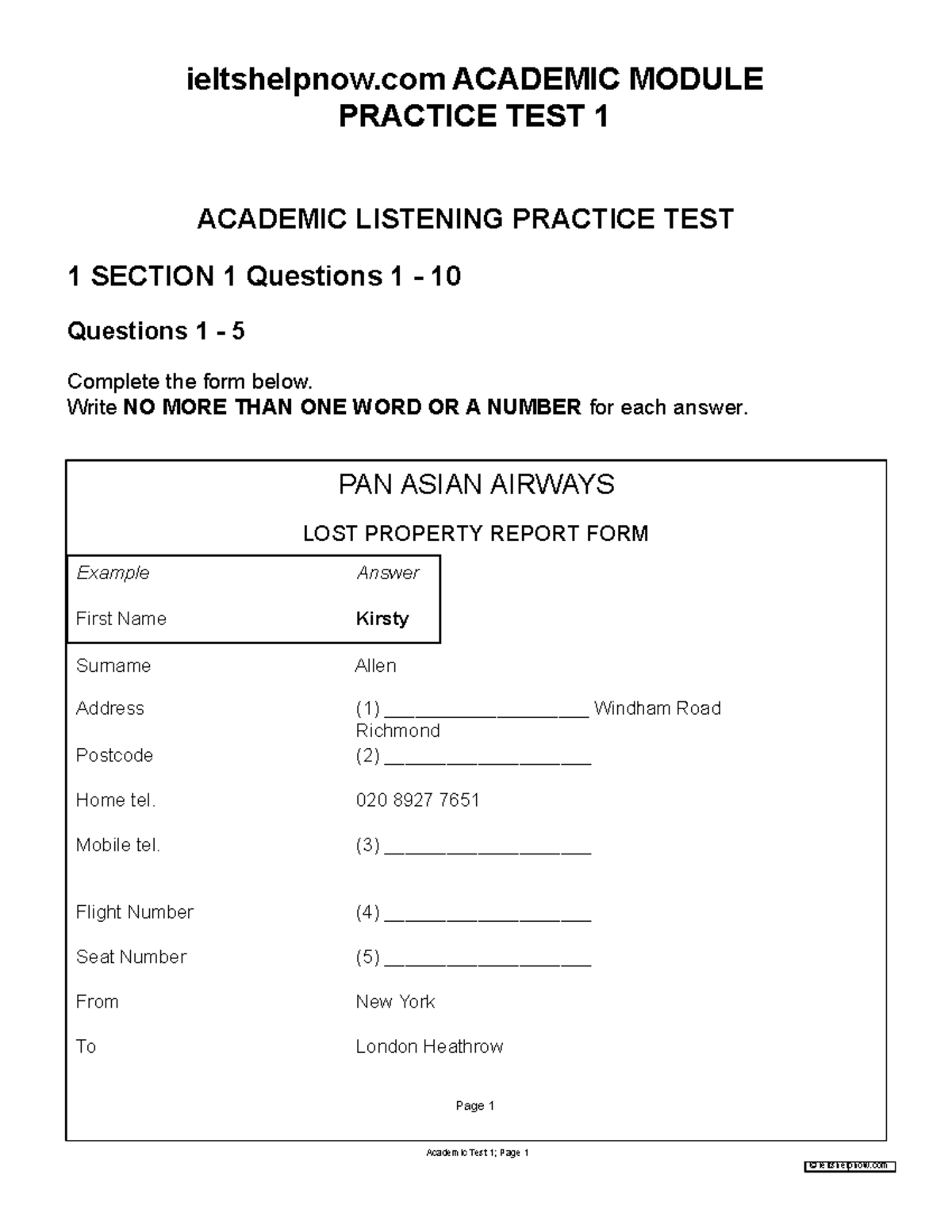 Academic question paper test 1 - ieltshelpnow ACADEMIC MODULE PRACTICE ...