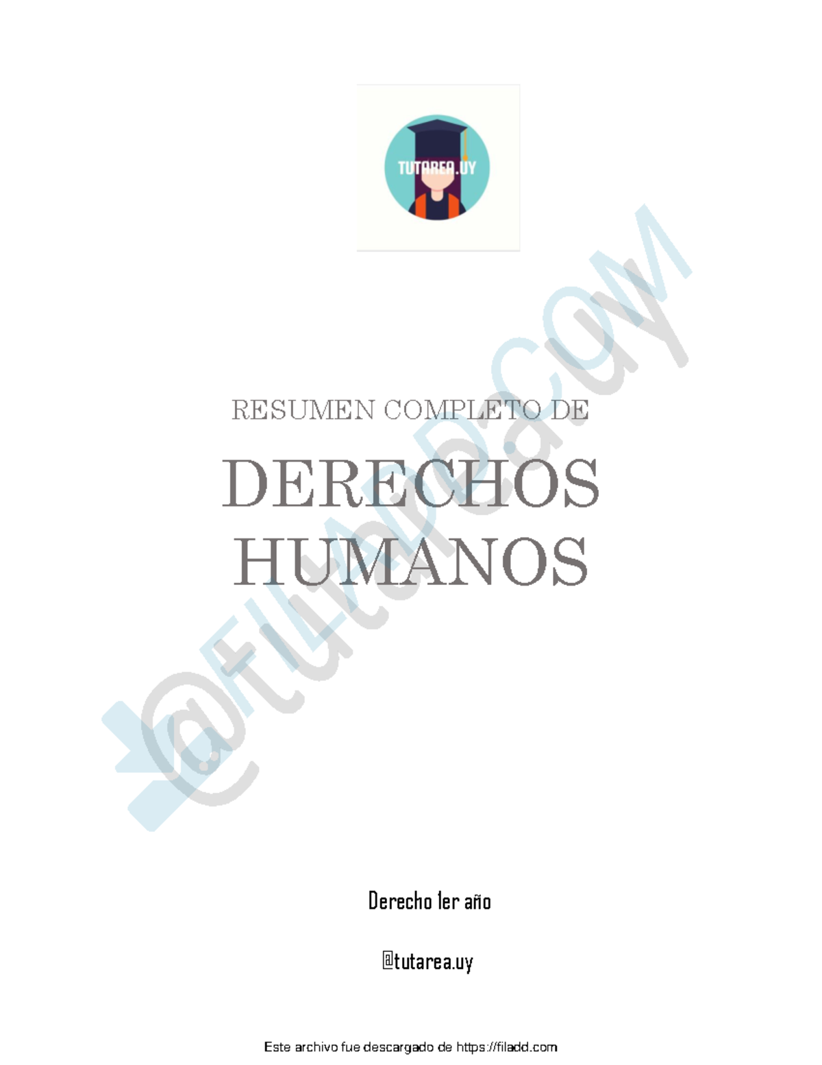 Derechos Humanos - RESUMEN COMPLETO DE DERECHOS HUMANOS Derecho 1er Año ...