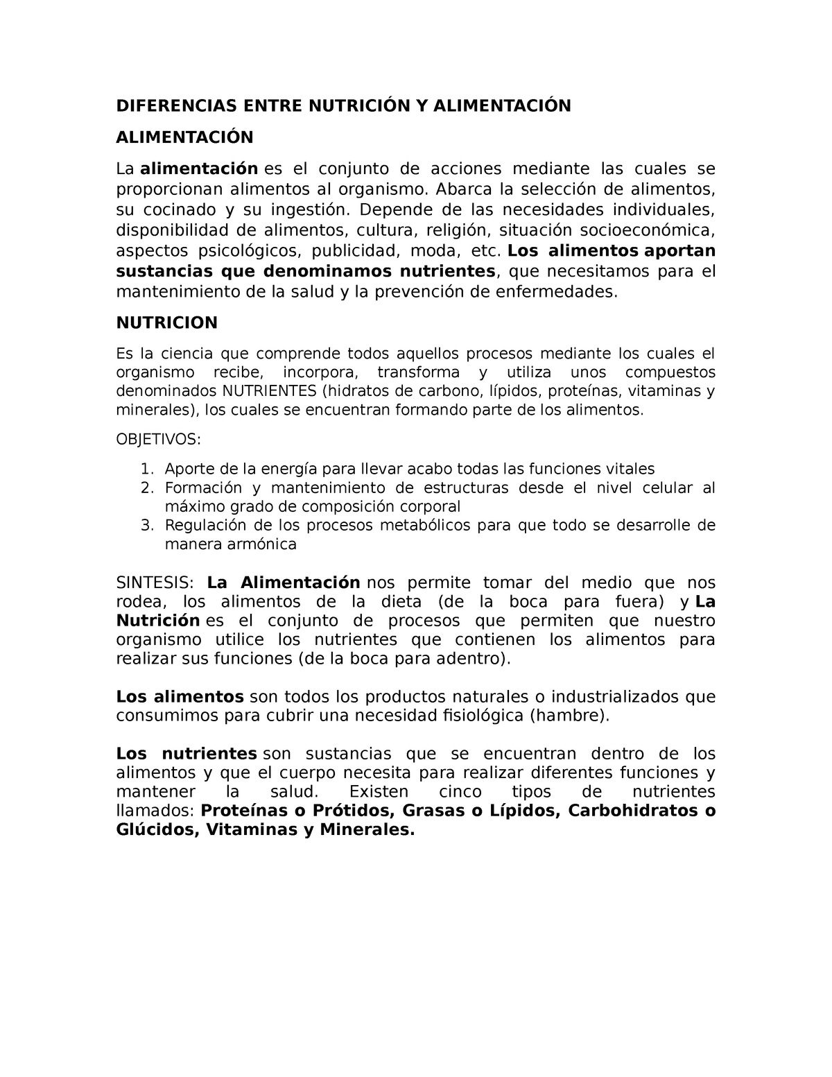 Diferencias Entre Nutrición Y Alimentación Diferencias Entre NutriciÓn Y AlimentaciÓn 0714