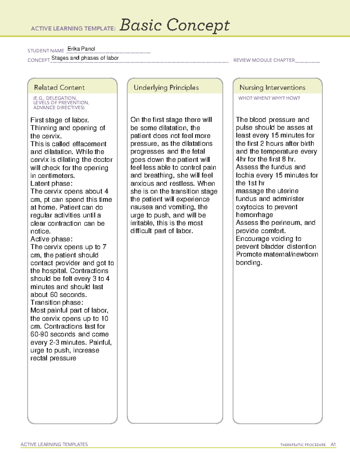 Ati Basic Concept Template Pain Management