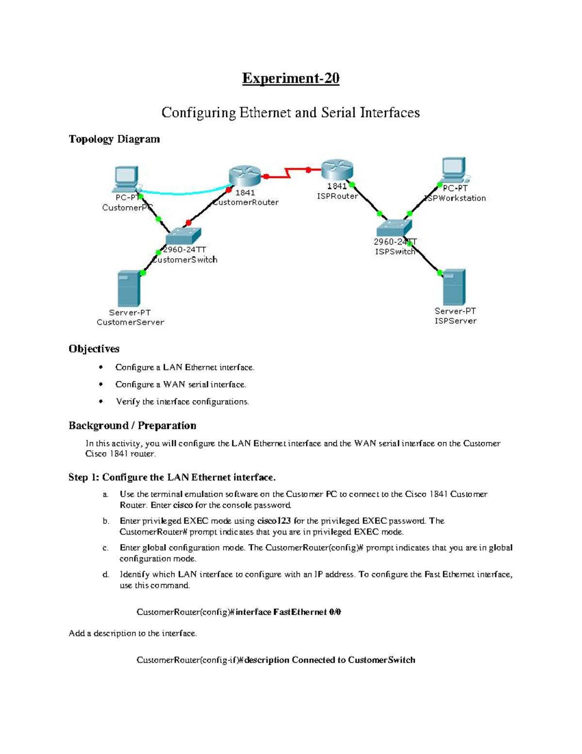 confuring Experiment Configuring and Serial