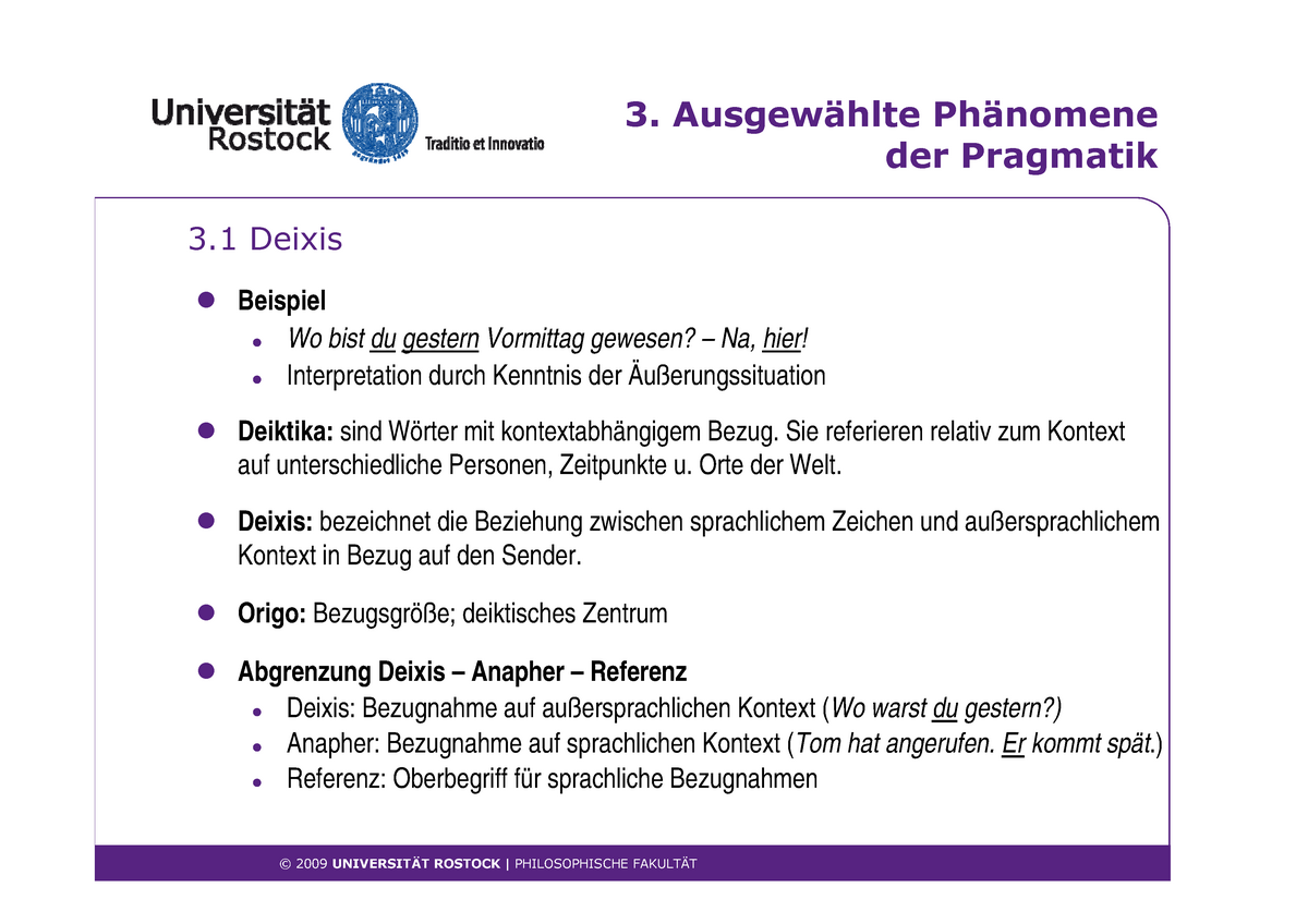 Einführung In Die Textlinguistik Und Pragmatik 9 - 3. Ausgewählte ...