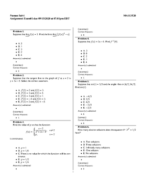 Ma113 Exam Practice Calculus I Uky Studocu