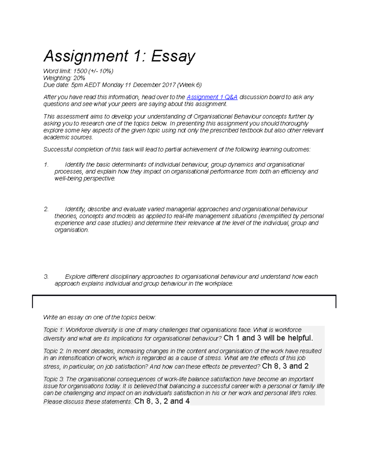 assignment about essay