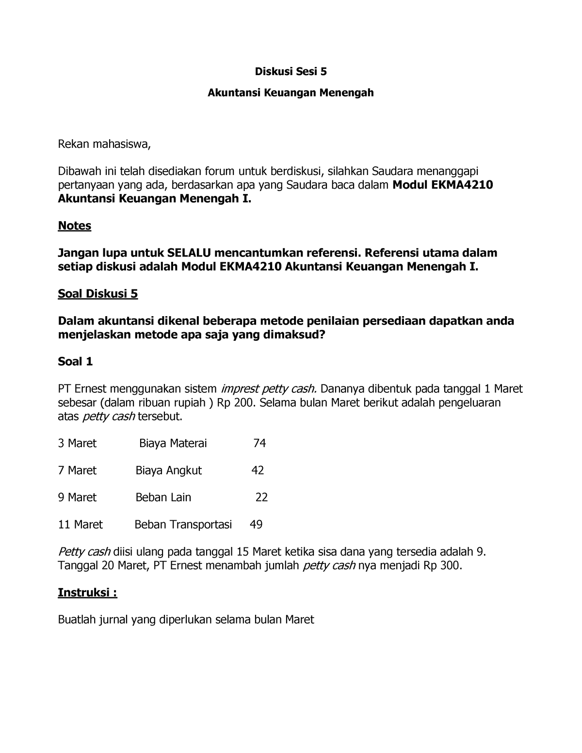 Jawaban Diskusi Sesi 5 - Dndkhdkjdkj - Diskusi Sesi 5 Akuntansi ...