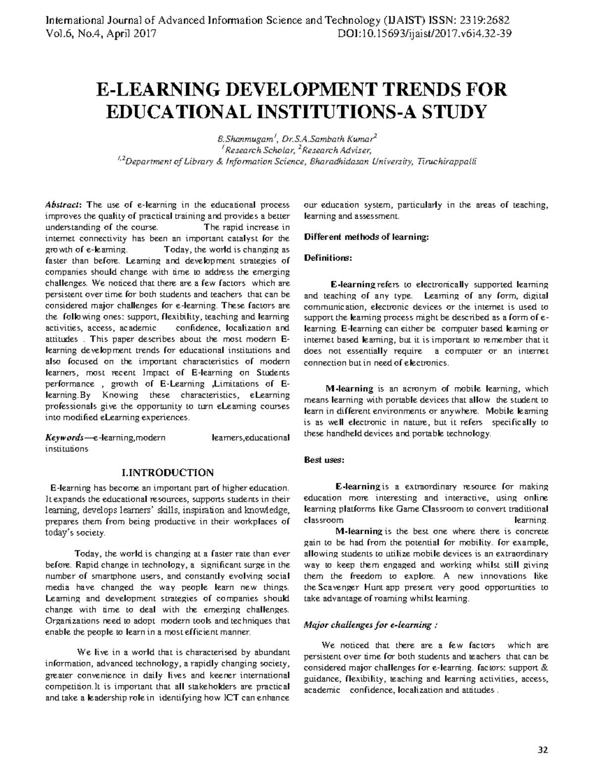 E- Learningdevelopmenttrendsforeducationalinstitutions- Astudy - Vol ...