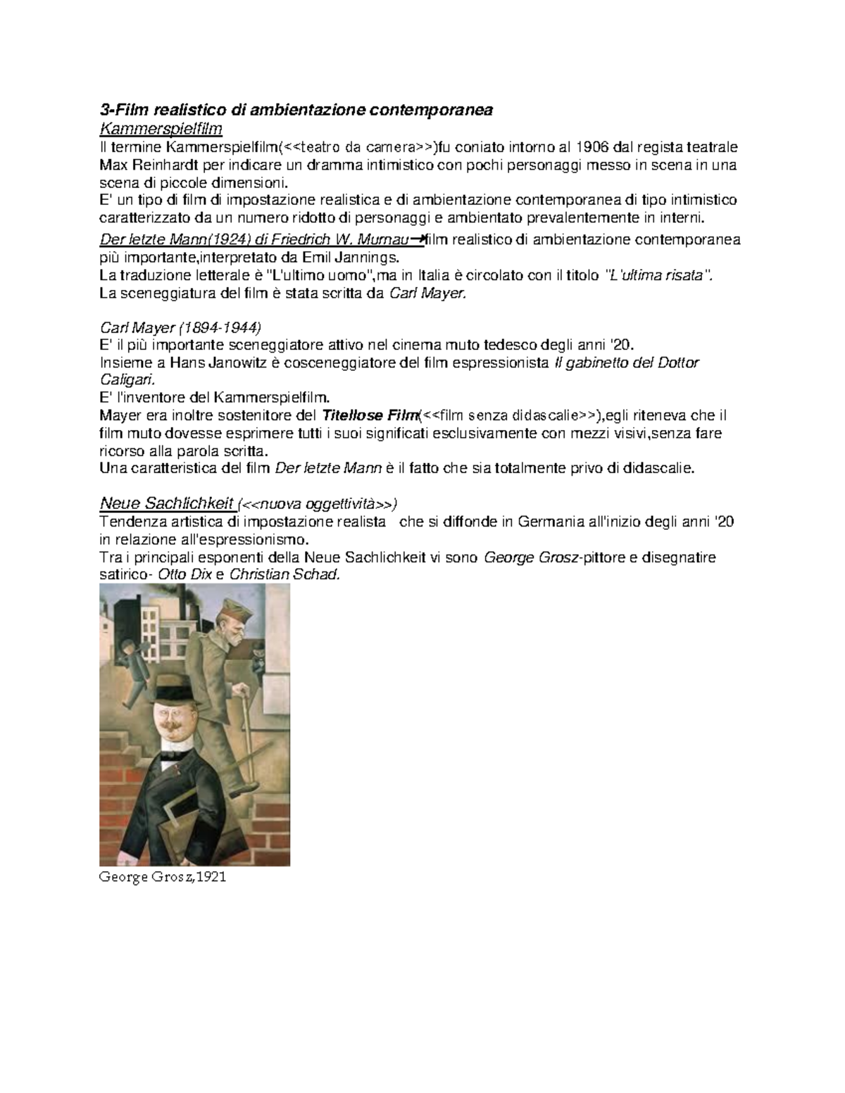 Storia del cinema 3Film realistico di ambientazione contemporanea