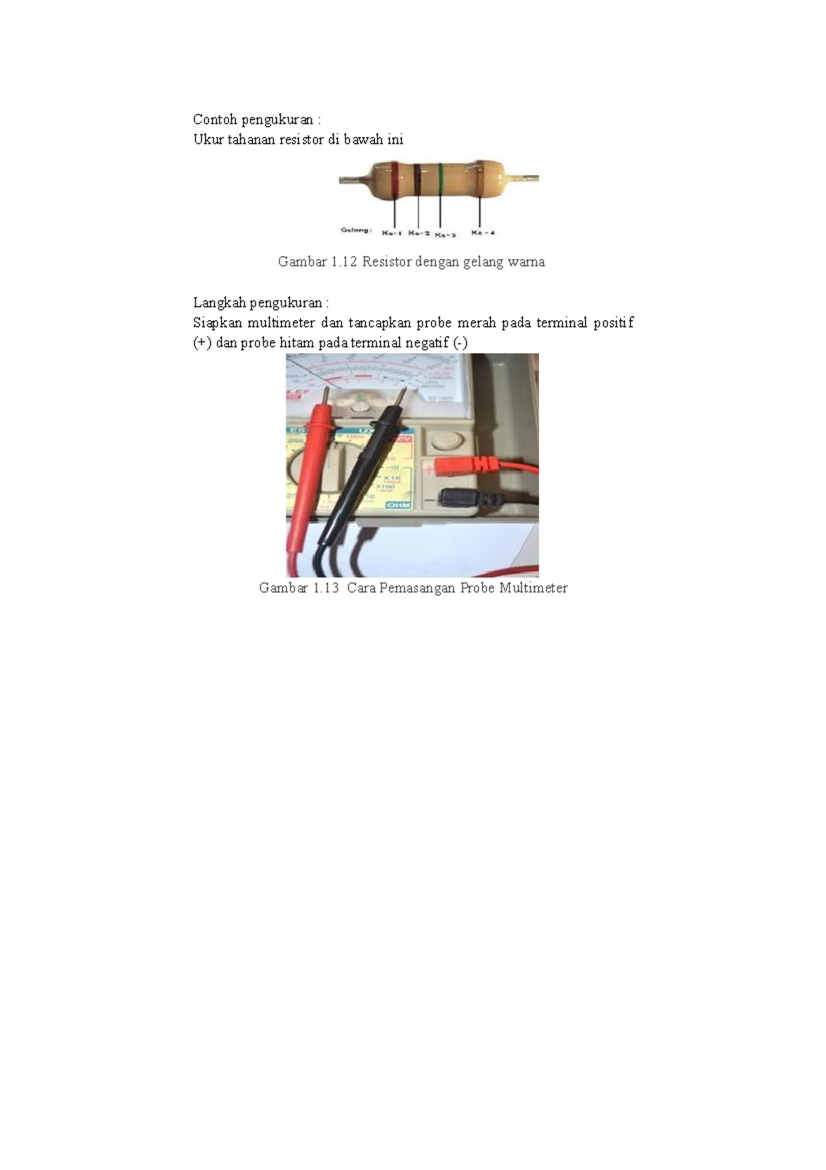 Teknik Elektronika Mengukur Nilai - Contoh Pengukuran : Ukur Tahanan ...