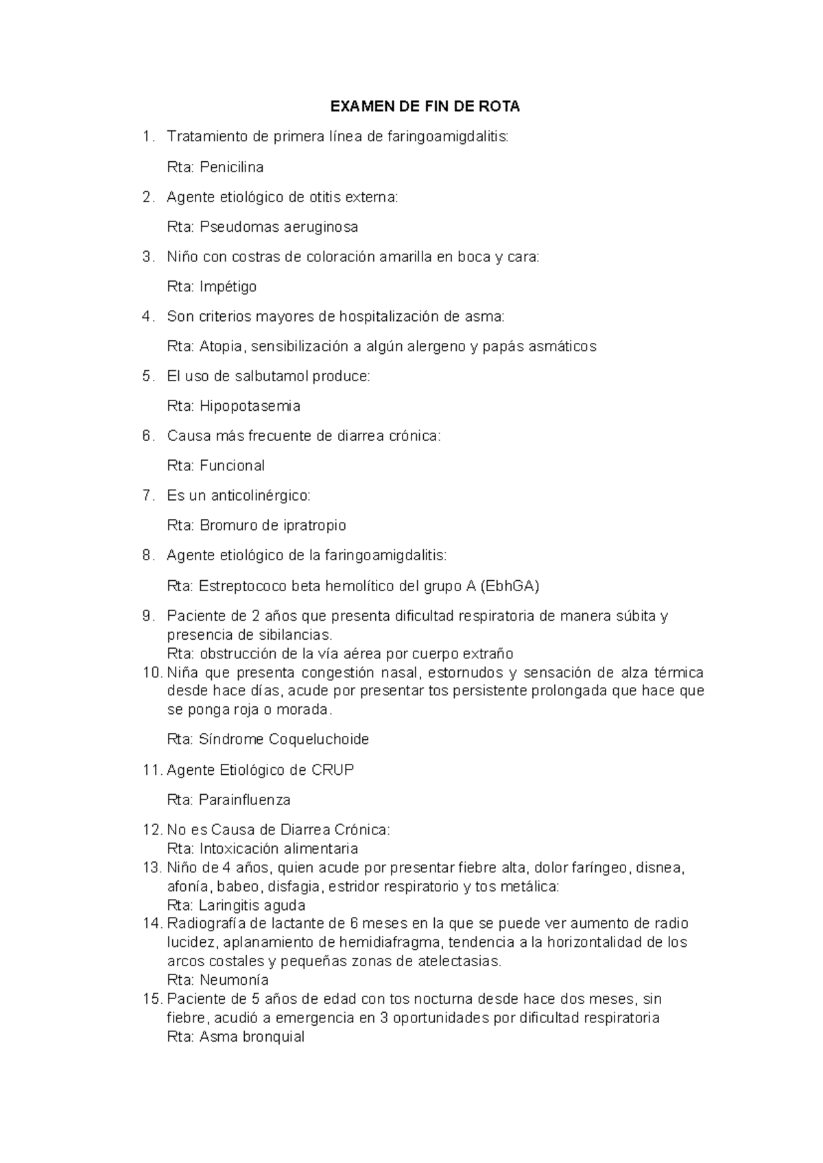 Examen DR MAO - EXAMEN DE FIN DE ROTA Tratamiento de primera línea de ...