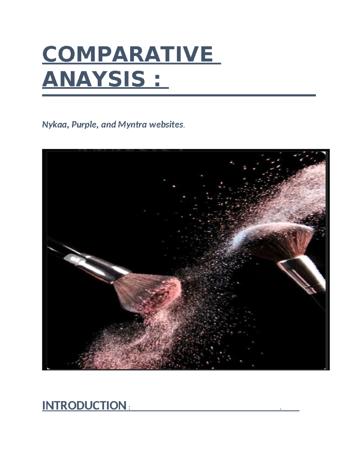 Comparative analysis - COMPARATIVE ANAYSIS : Nykaa, Purple, and Myntra ...