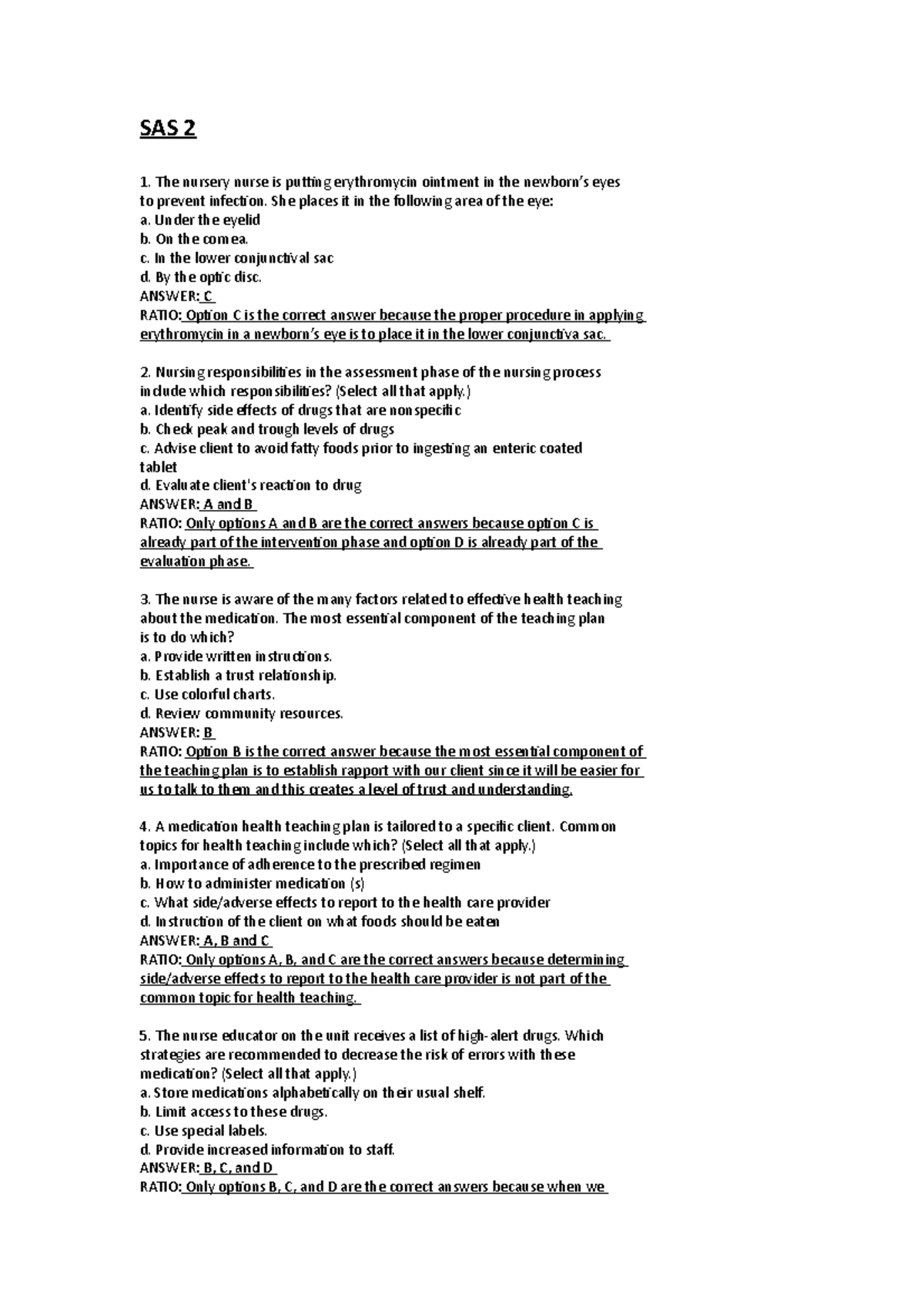SAS 2 pharma none SAS 2 The nursery nurse is putting erythromycin ointment in the newborn’s