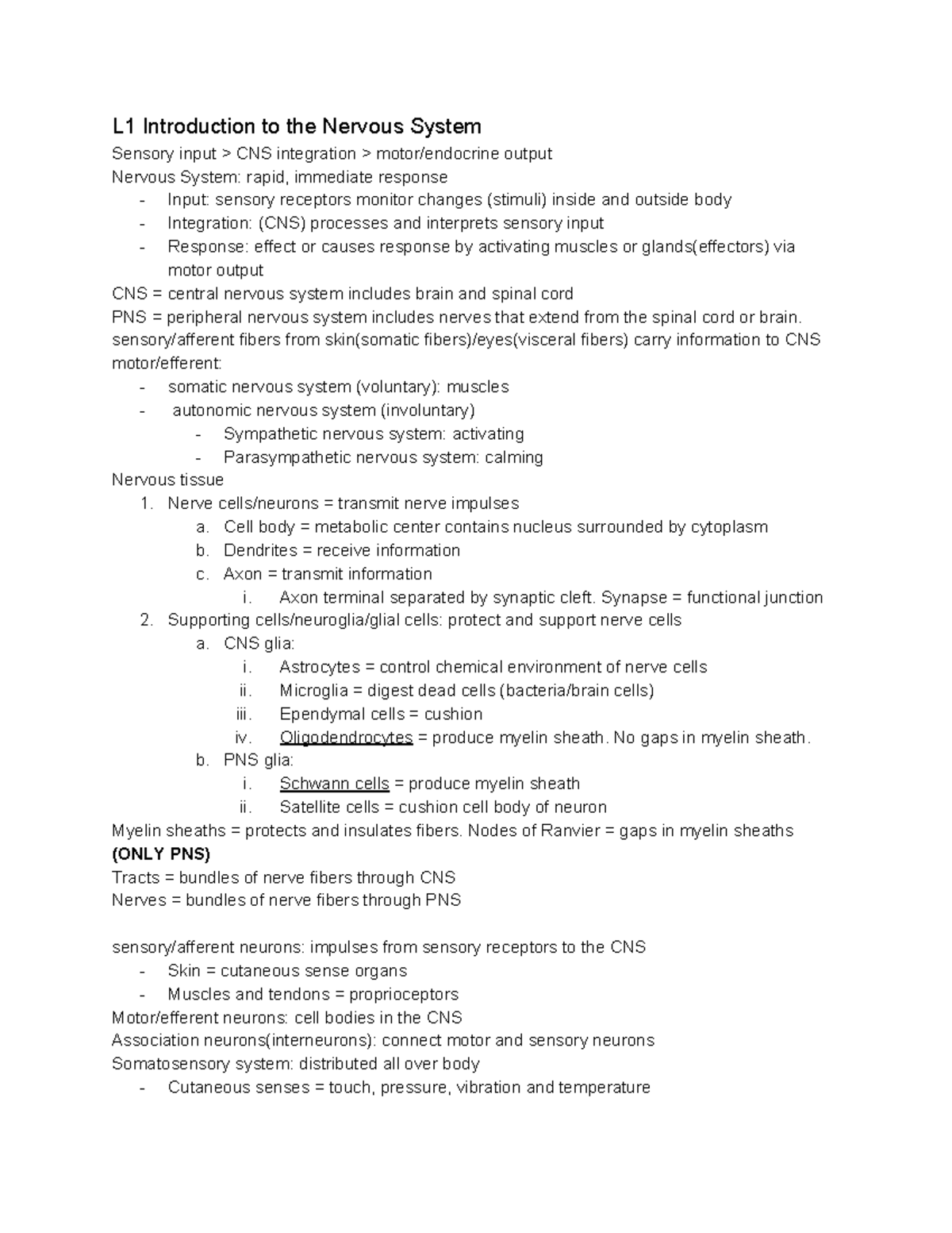 Module 4: Animal Functioning - L1 Introduction to the Nervous System ...