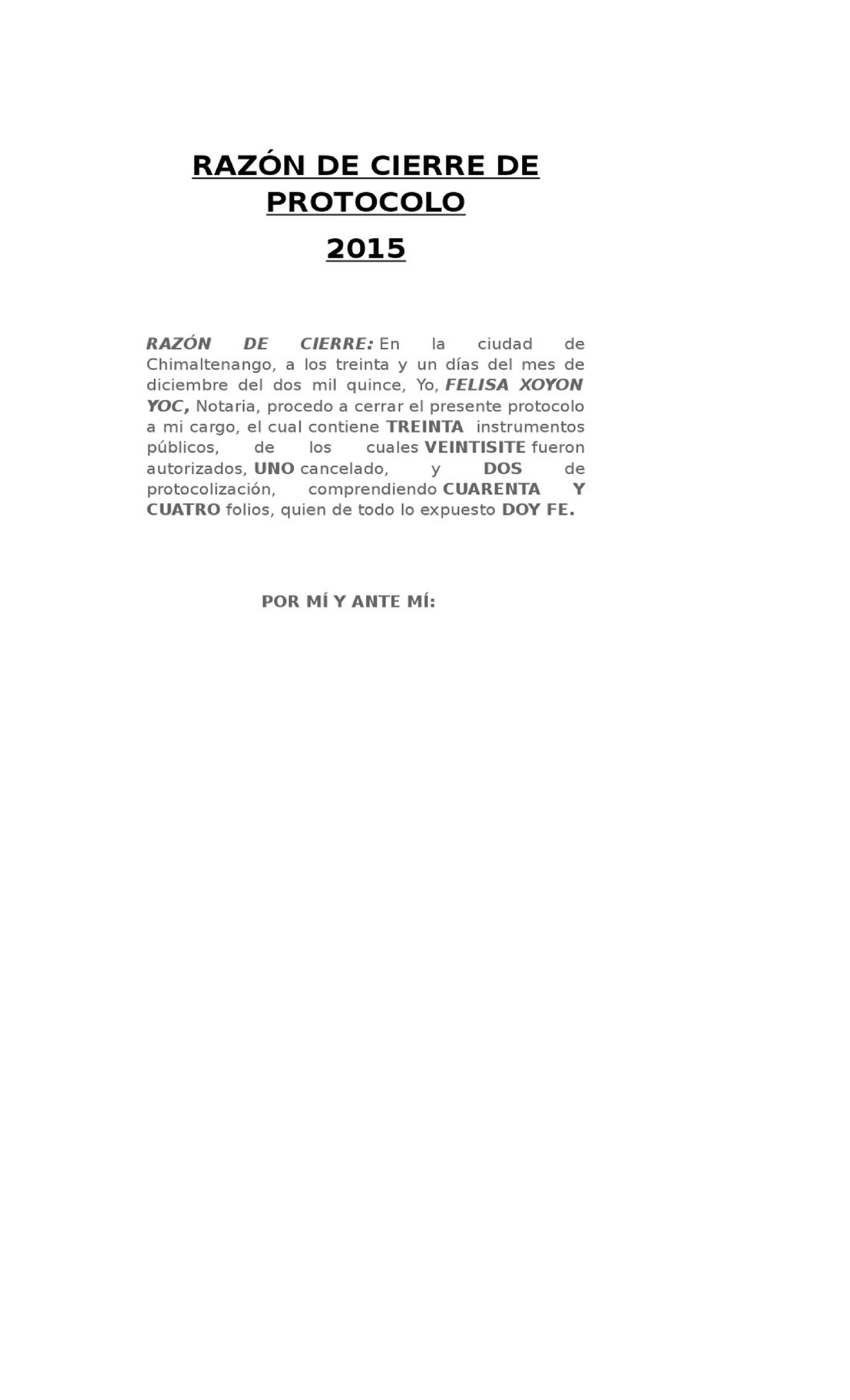 Indice Y Cierre DE Protocolo - Derecho Procesal Civil Y Mercantil - Studocu