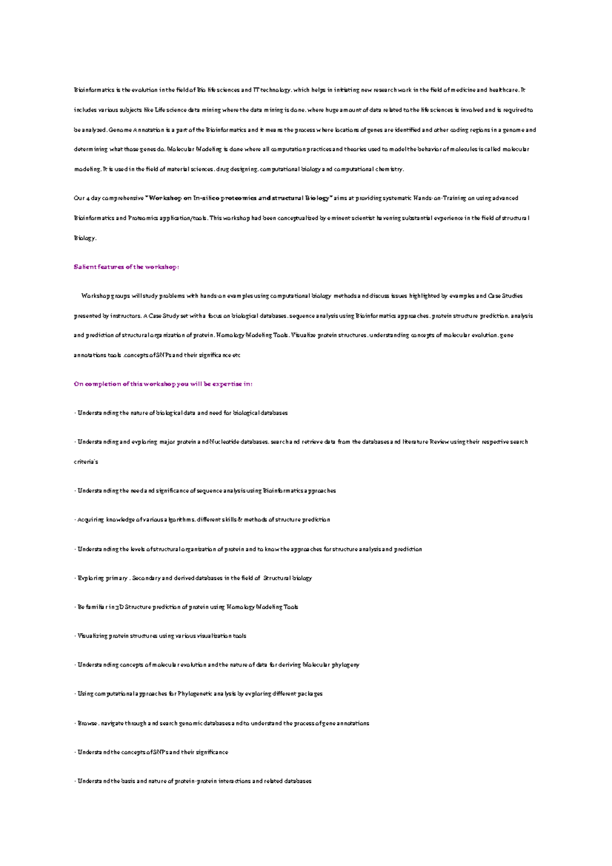 Rasa - Notes - Bioinformatics is the evolution in the field of Bio life ...