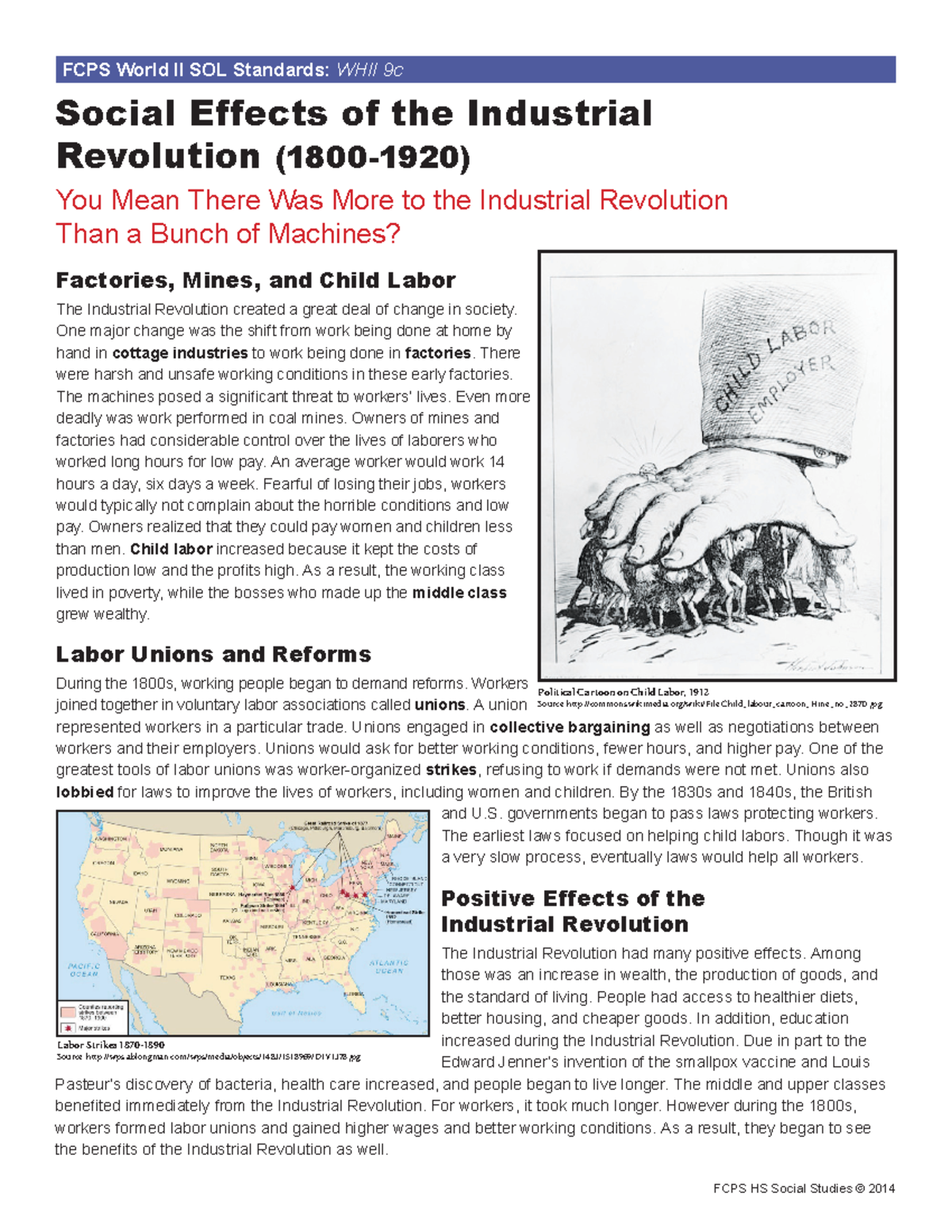Social Effects of the Industrial Revolution FCPS World II SOL