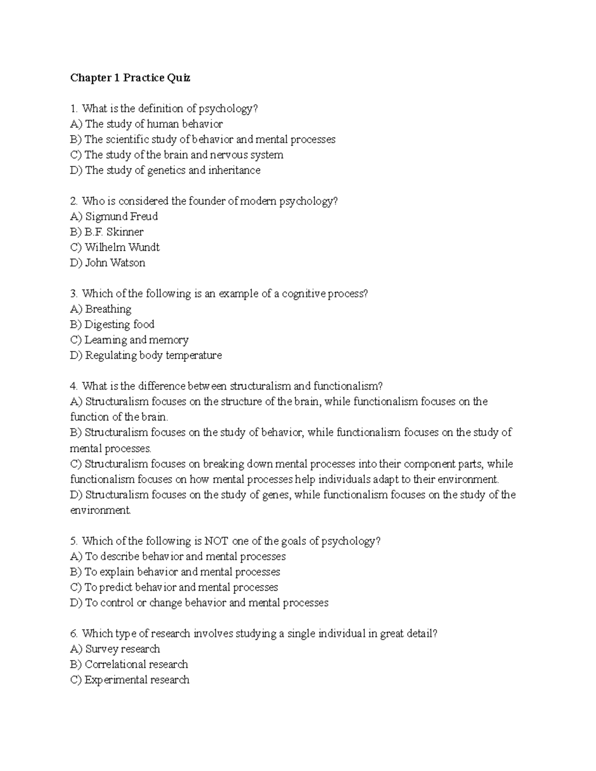 Ch 1 Practice Quiz - Chapter 1 Practice Quiz What Is The Definition Of ...