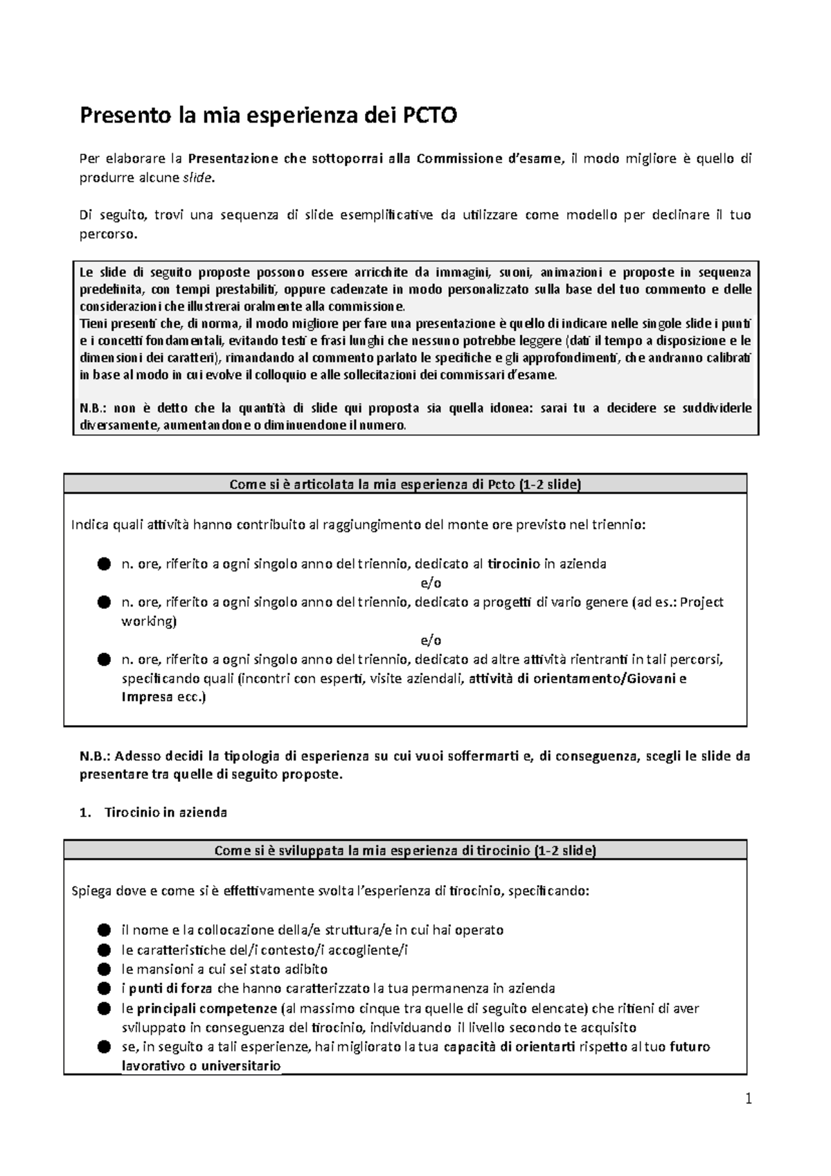 Presentazione studente pcto 22 (1) - Presento la mia esperienza dei ...
