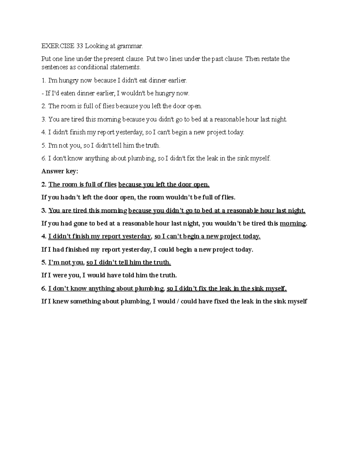 Chapter 20 Exercise 33 - From Understanding and using English Grammar ...