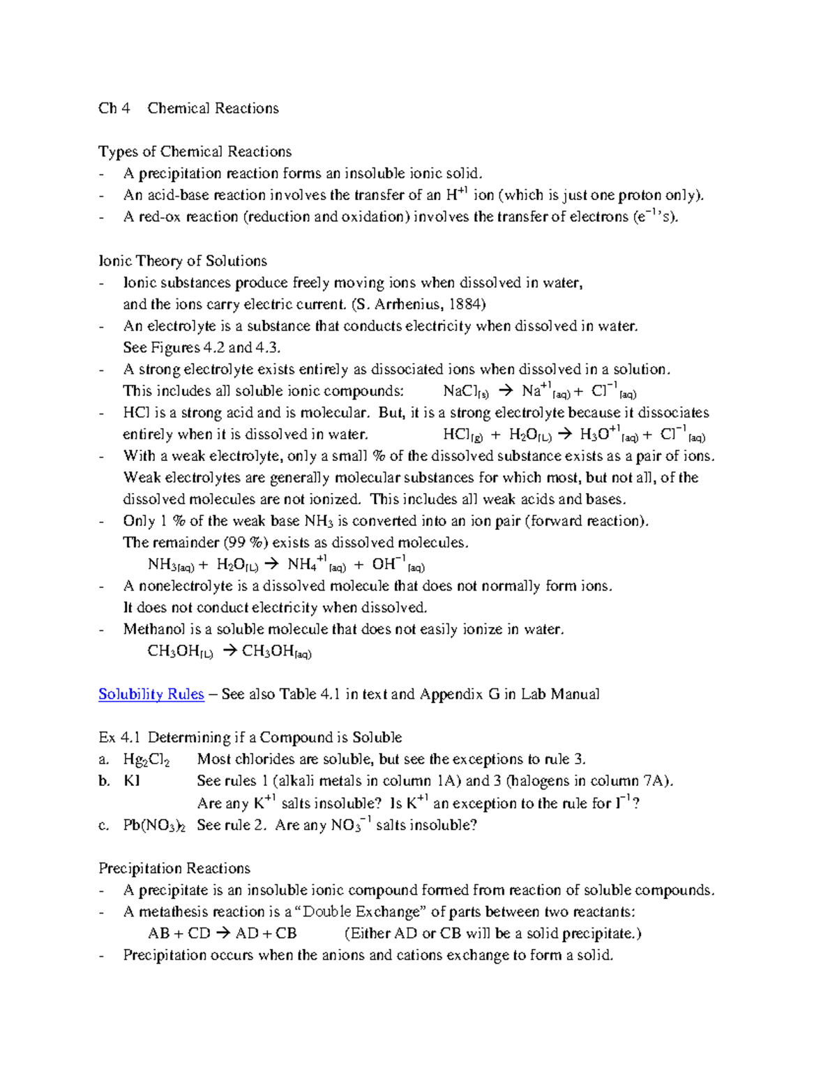 Redox Titration Lab - Ch 4 Chemical Reactions Types Of Chemical ...