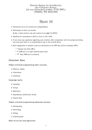 Sheet 05 - Exercise Session for Introduction into Computer Science (for ...