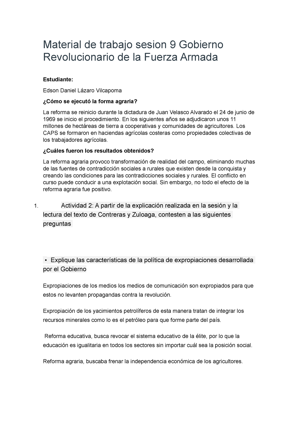 Trabajo Sesion 9 Gobierno Revolucionario De La Fuerza Armada - Material ...