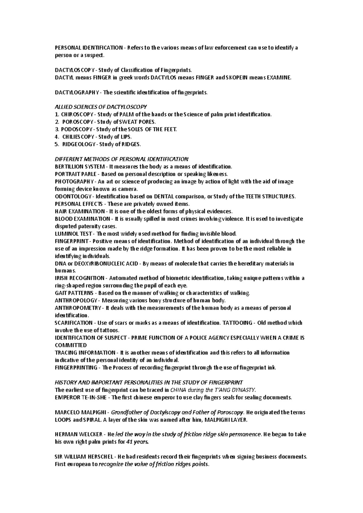 CRI199-CFE- Reviewer mata - PERSONAL IDENTIFICATION - Refers to the ...