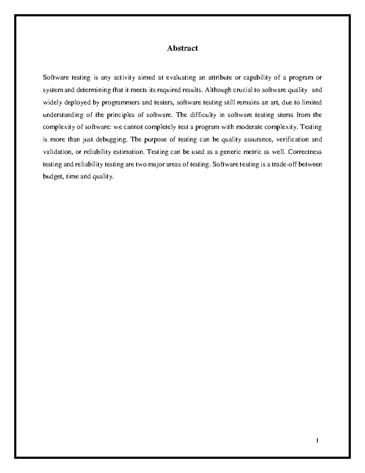 STE Microproject - Endnxnwnw - Abstract Software testing is any ...