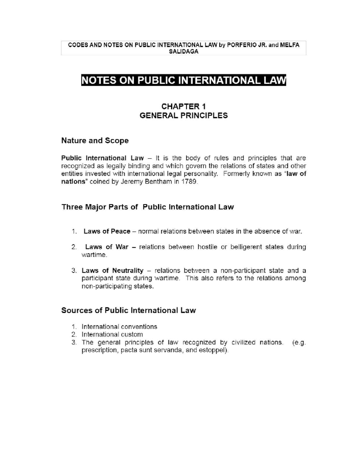 Public International Law Notes - (LAWS4284) - Studocu