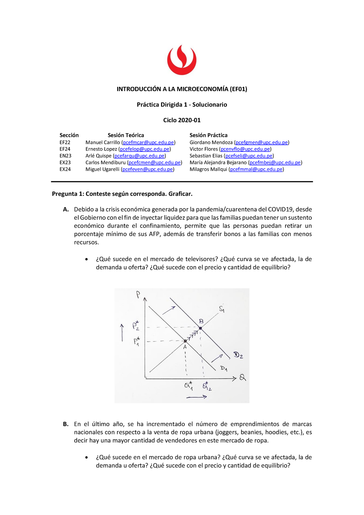 UPC IMic 2020-2 PD 1 - Solucionario (PDF) - INTRODUCCIÓN A LA ...