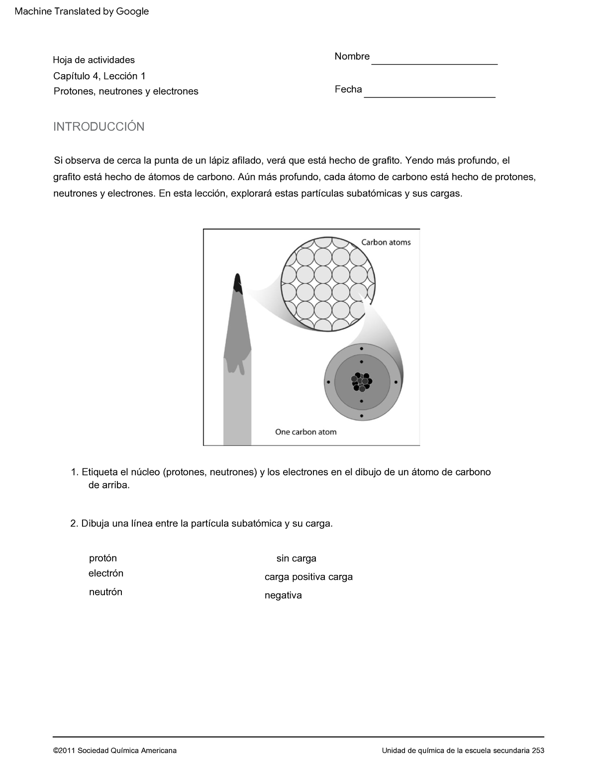 3. Hoja De Actividades - LA MATERIA Y SUS INTERACCIONES ...