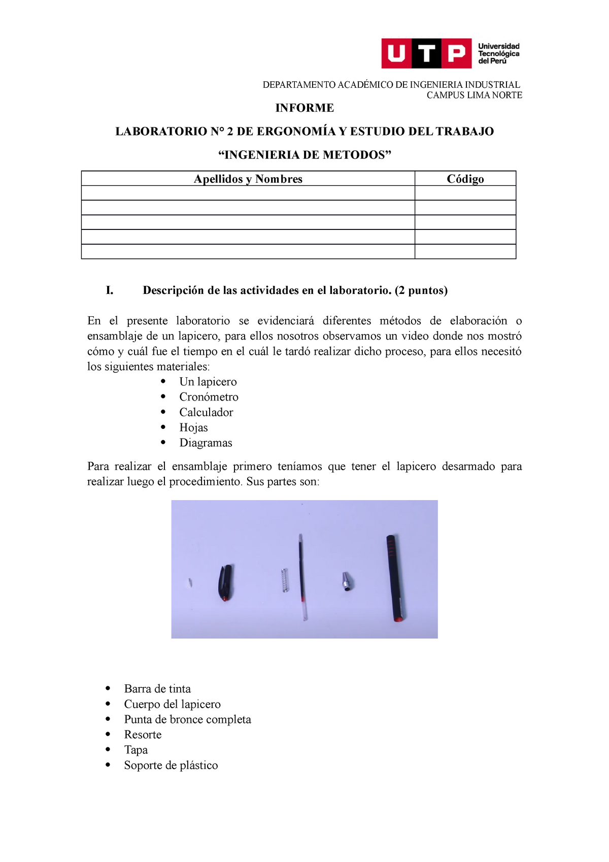 Informe LAB N°2. Ingenieria DE Metodos 06-05-2021-1 - CAMPUS LIMA NORTE  INFORME LABORATORIO N° 2 DE - Studocu