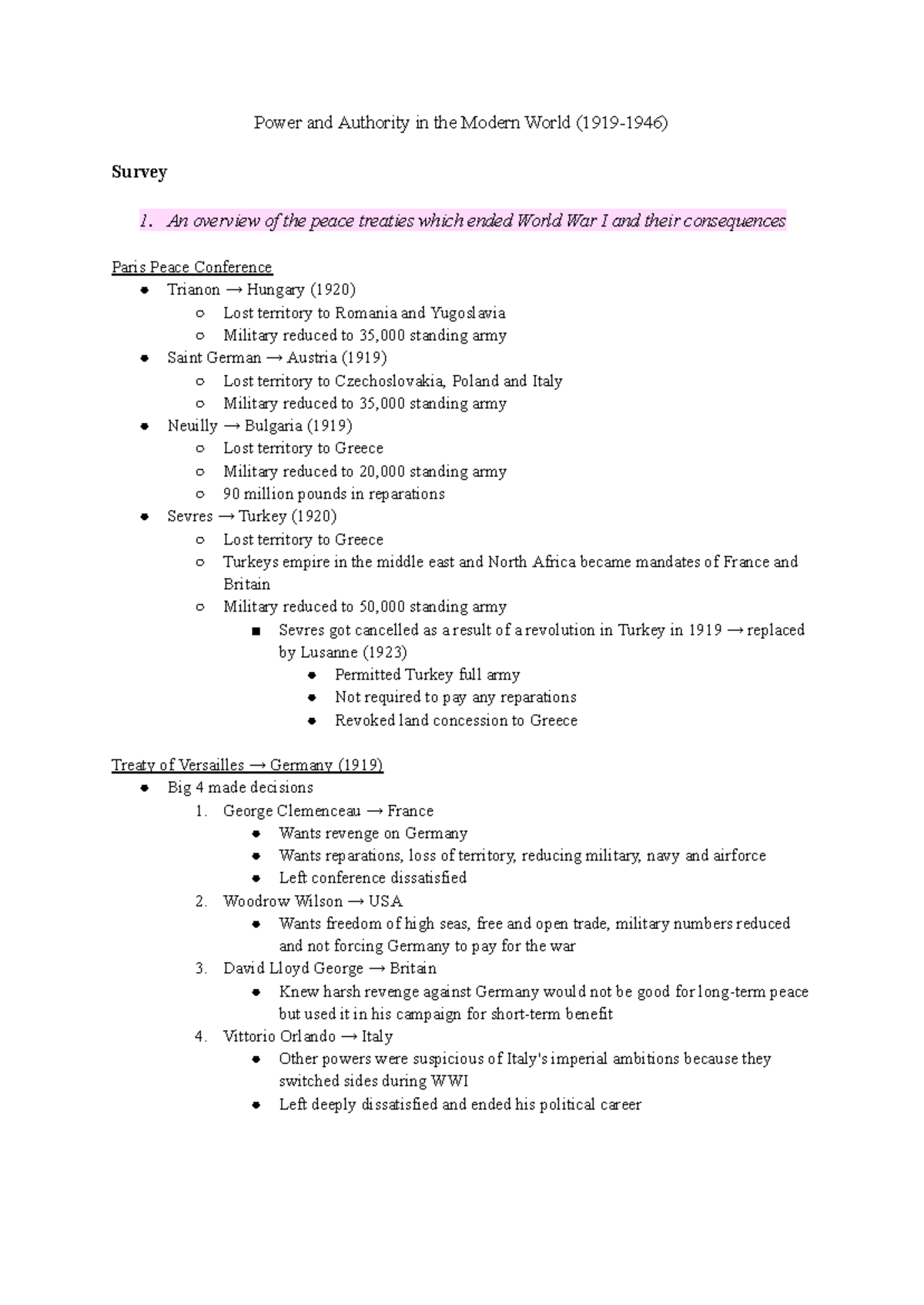 Power and Authority Notes - Power and Authority in the Modern World ...