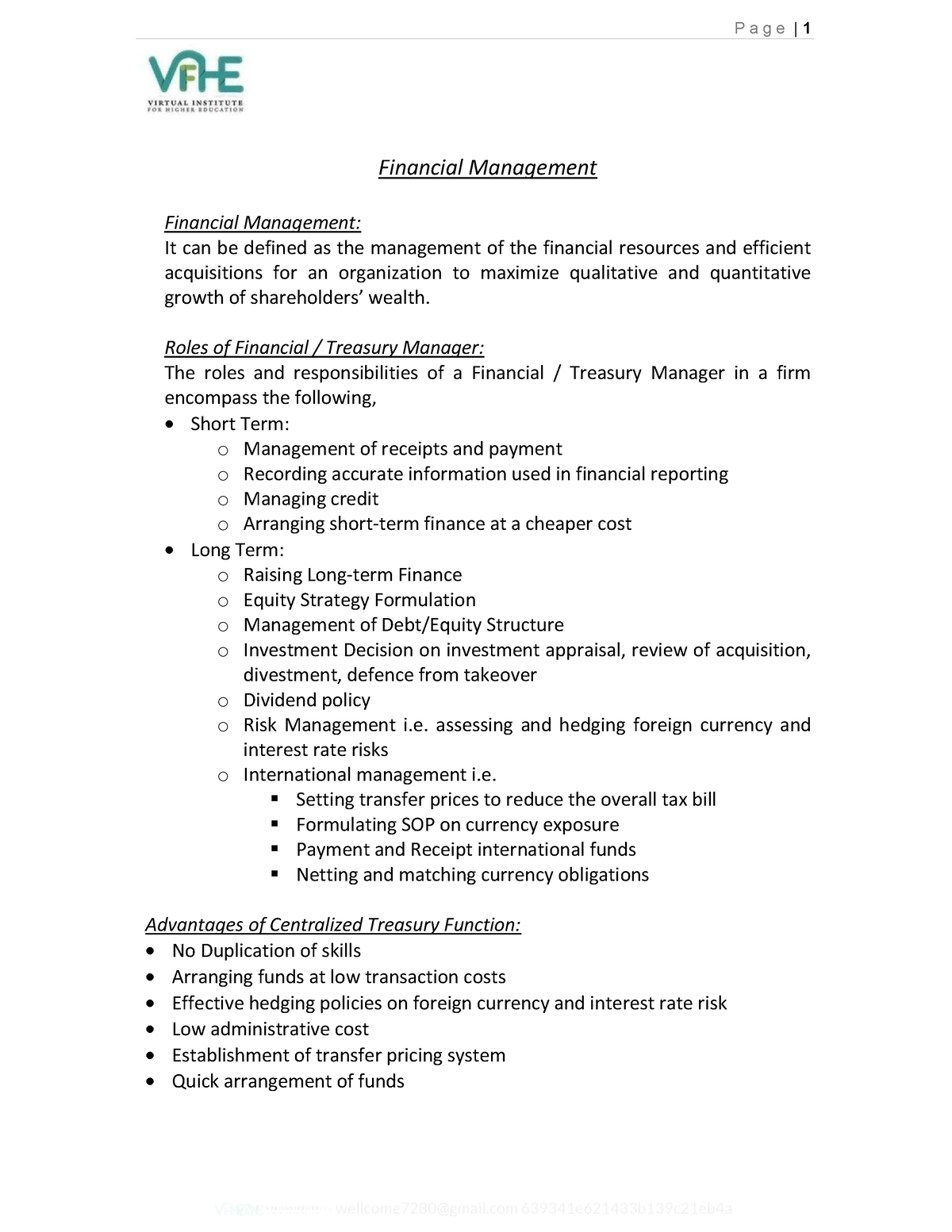 1-Financial Management - Acca F9 Notes - Studocu