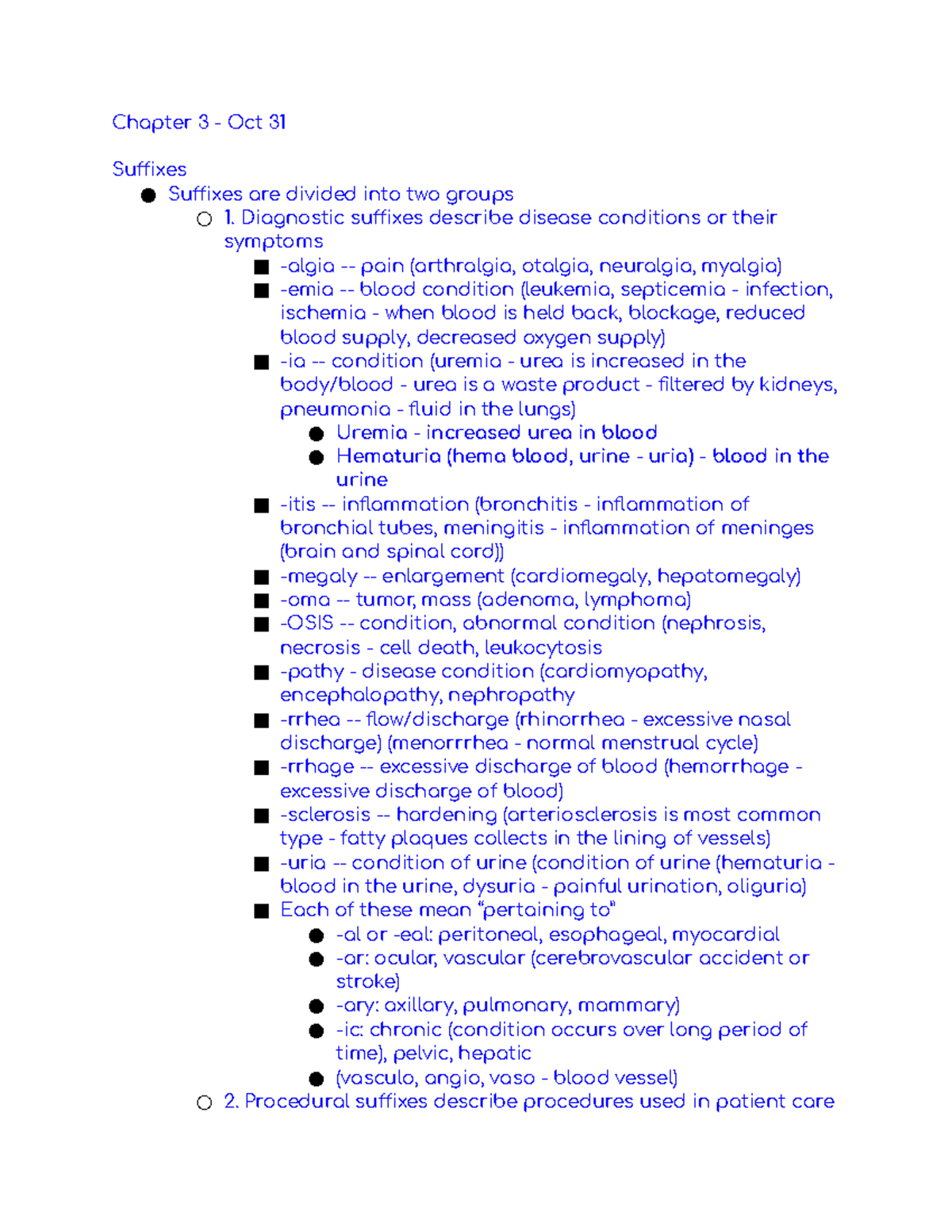 medical terminology chapter 14 homework quizlet