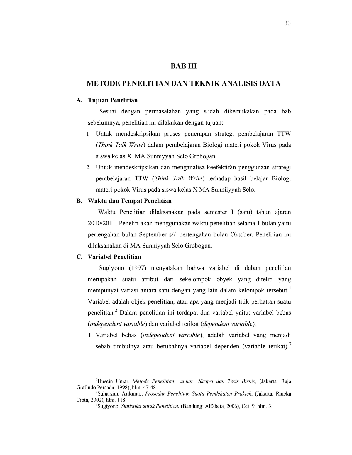 Teknik Analisis Data 33 Bab Iii Metode Penelitian Dan Teknik Analisis