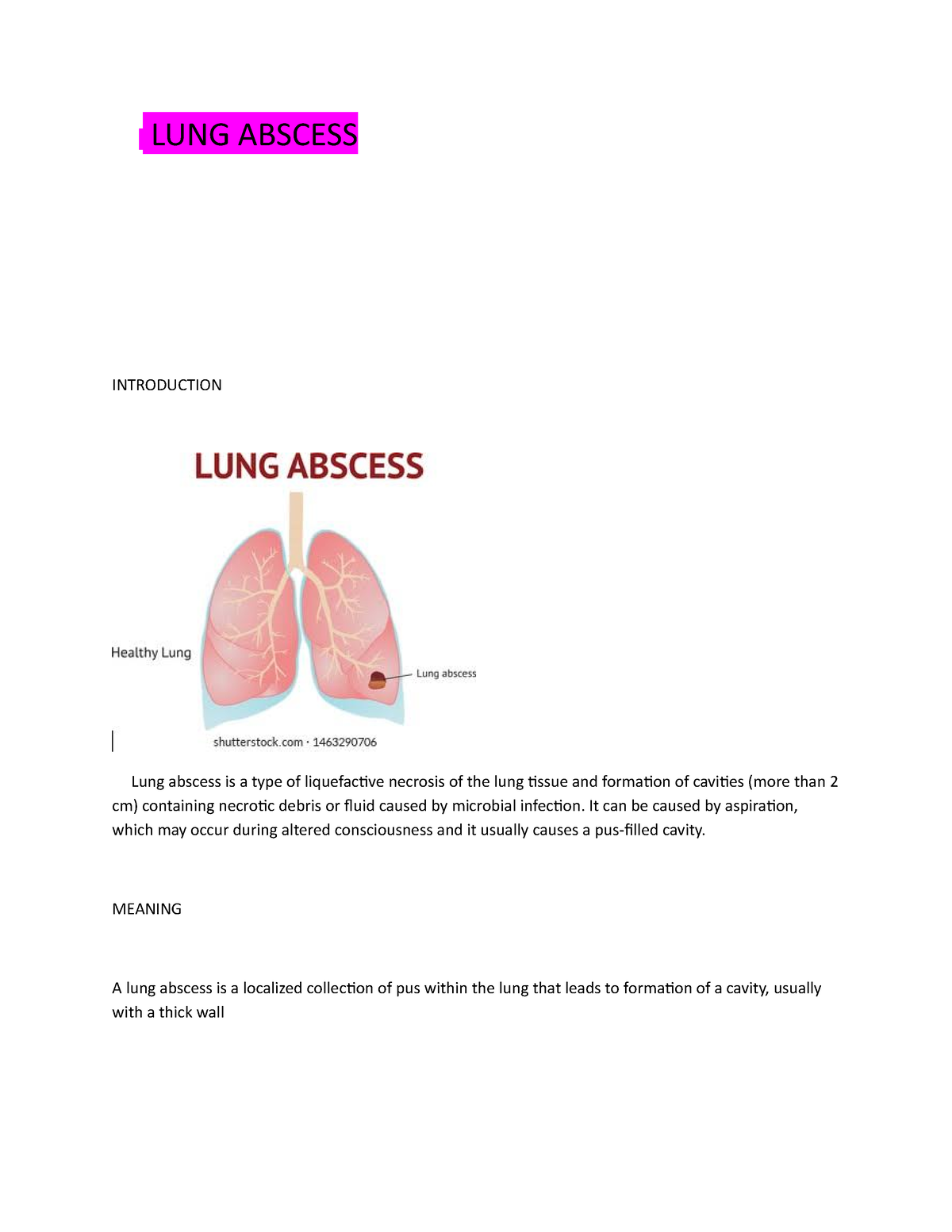 case study on lung abscess slideshare